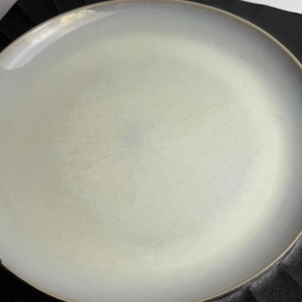 Sango Contrast Charcoal 4705 Dinner Plates Set of 4 Square Scalloped Stoneware‎
